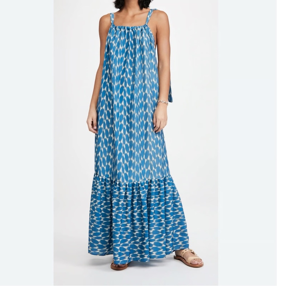 Diarrablu Blue Ikat Maxi Dress